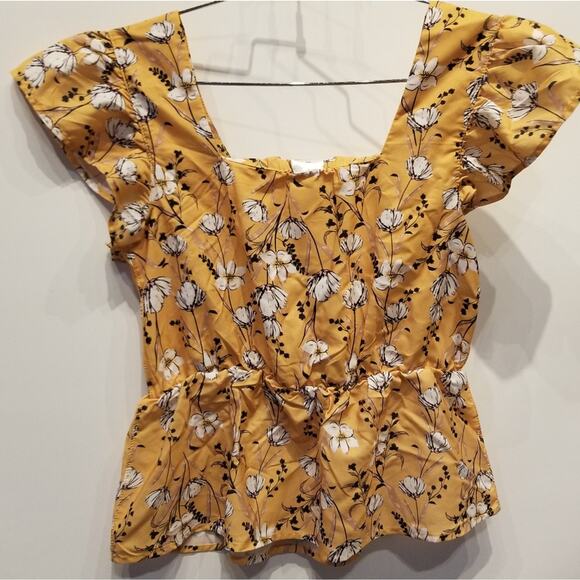 Floral Yellow Sleeveless Top Juniors Size M - Picture 6 of 7